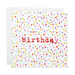 Confetti Birthday card for kids. Gift tag