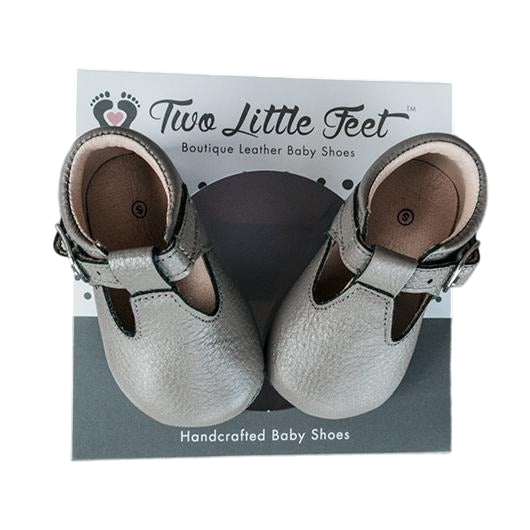 Dovetail Grey Baby Shoes by Two Little Feet