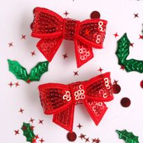 Sequin Hair Bow - Various Colours to Choose From