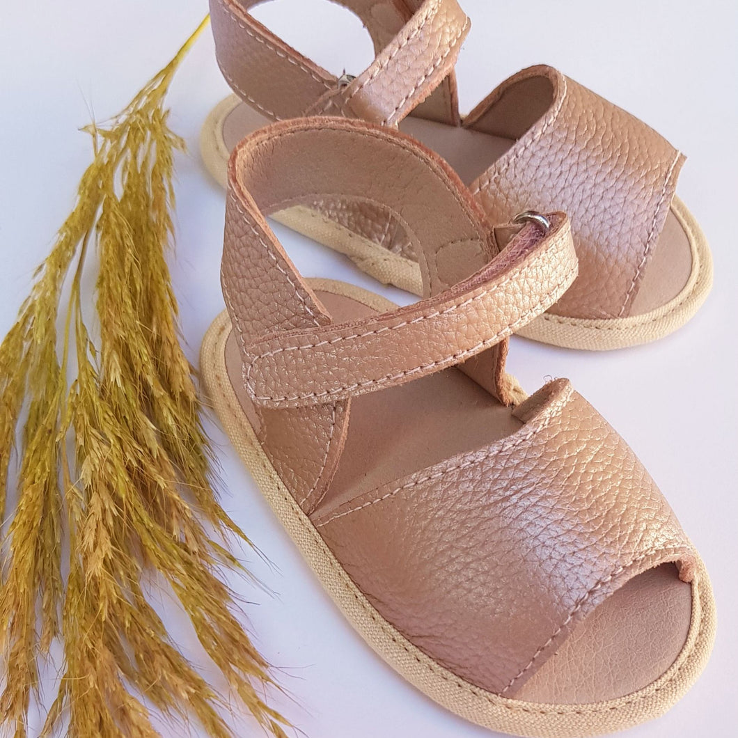 Rosie Gold Baby Sandal - Two Little Feet. Summer Kids Shoes