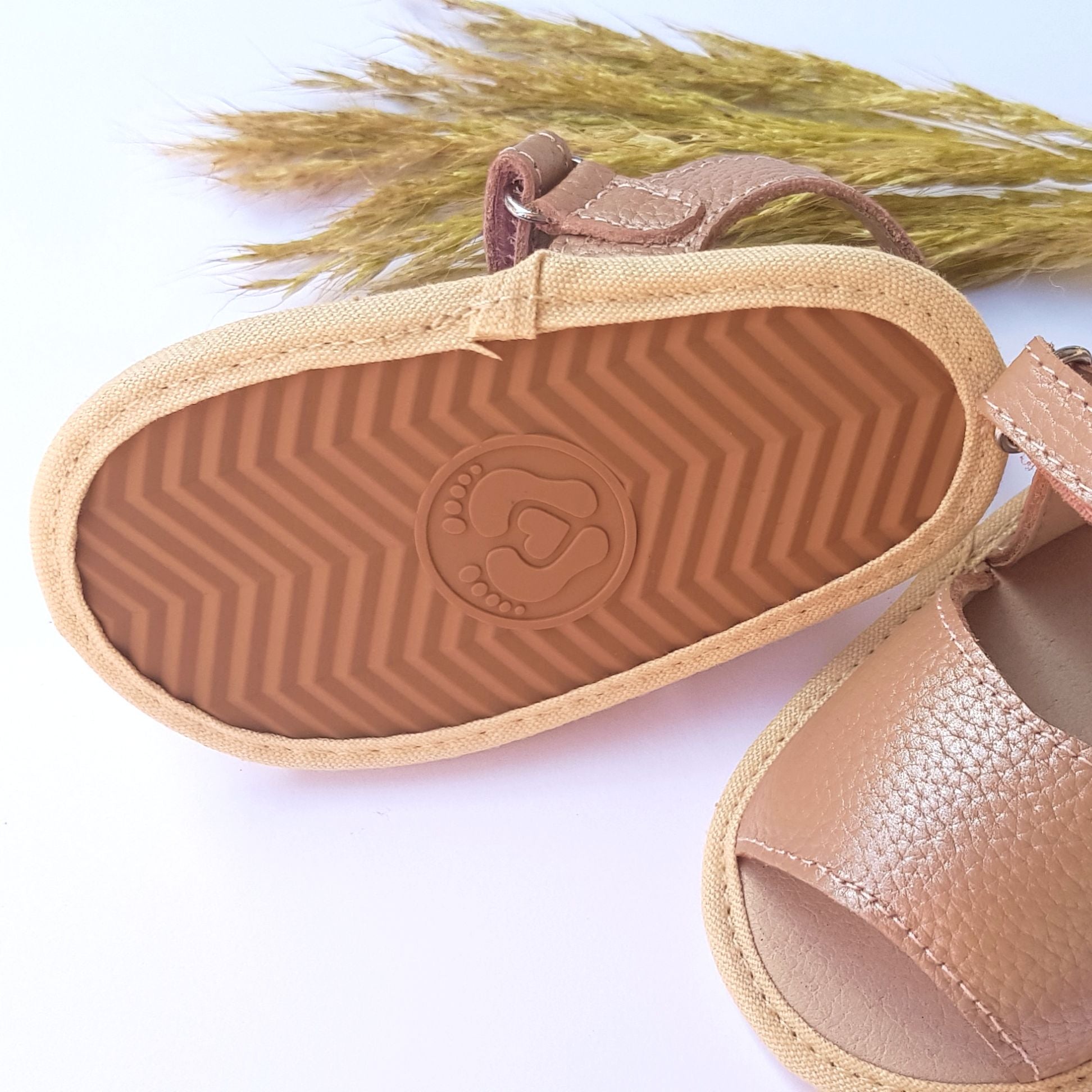 Closed Leather Sandals for Baby Girls - gold, Shoes | Vertbaudet