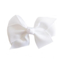 Load image into Gallery viewer, Grosgrain Hair Clip - White Bow - Two Little Feet
