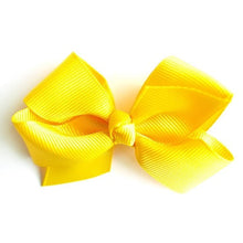 Load image into Gallery viewer, Grosgrain Hair Clip - Yellow Bow - Two Little Feet
