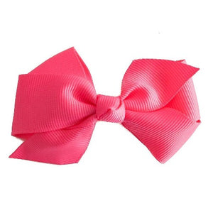 Grosgrain Hair Clip - Hot Pink Bow