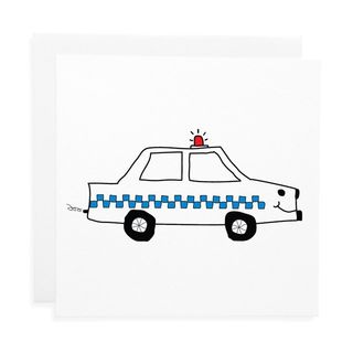 Car Birthday Card Gift Tag Police Car