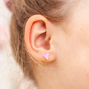 Childrens sterling silver heart shaped earrings