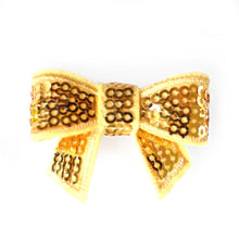 Load image into Gallery viewer, Sequin Hair Bow - Gold - Two Little Feet
